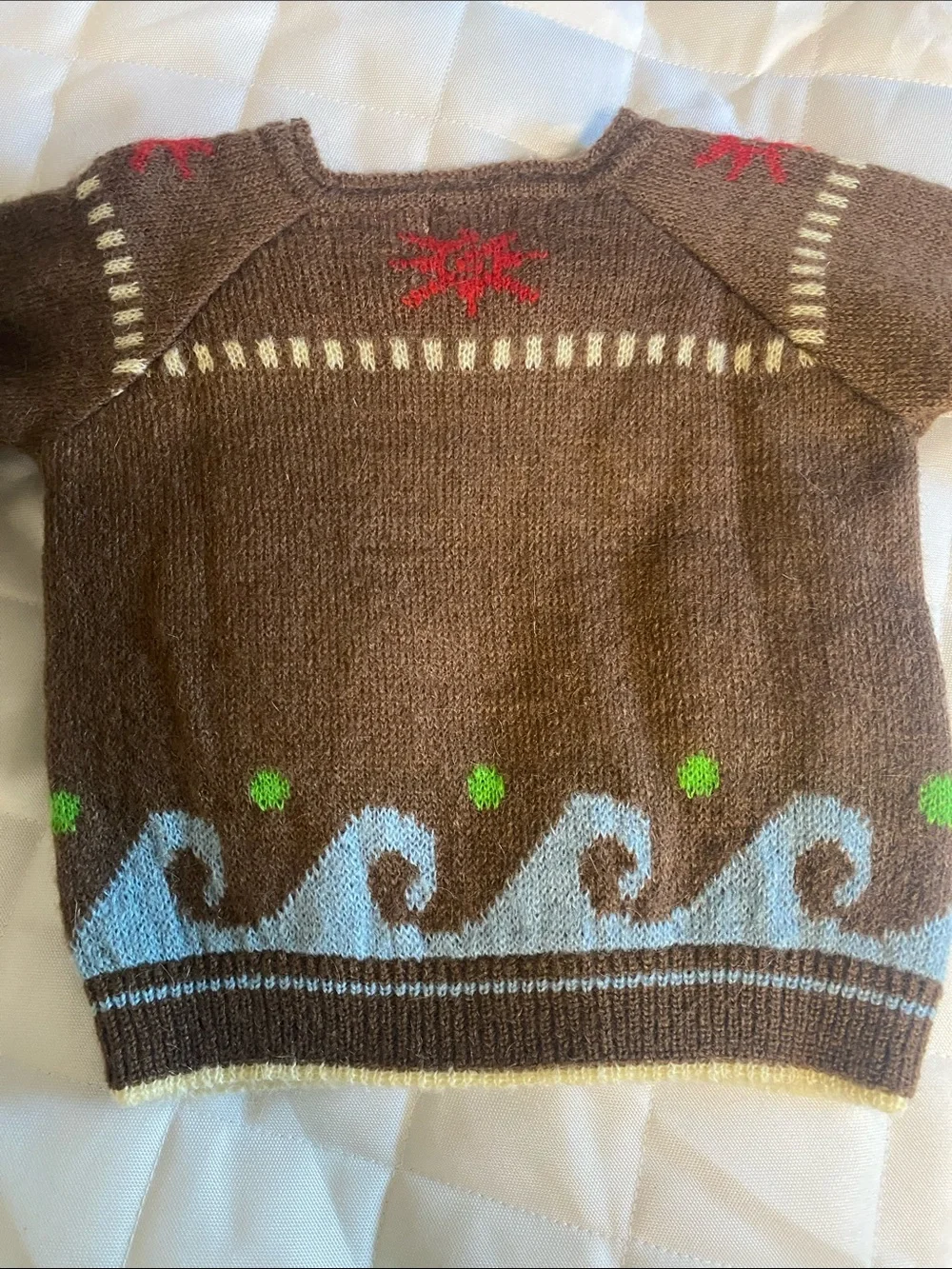 Chaco Brown Kids Sweater with Blue Wave and Red Star Accents